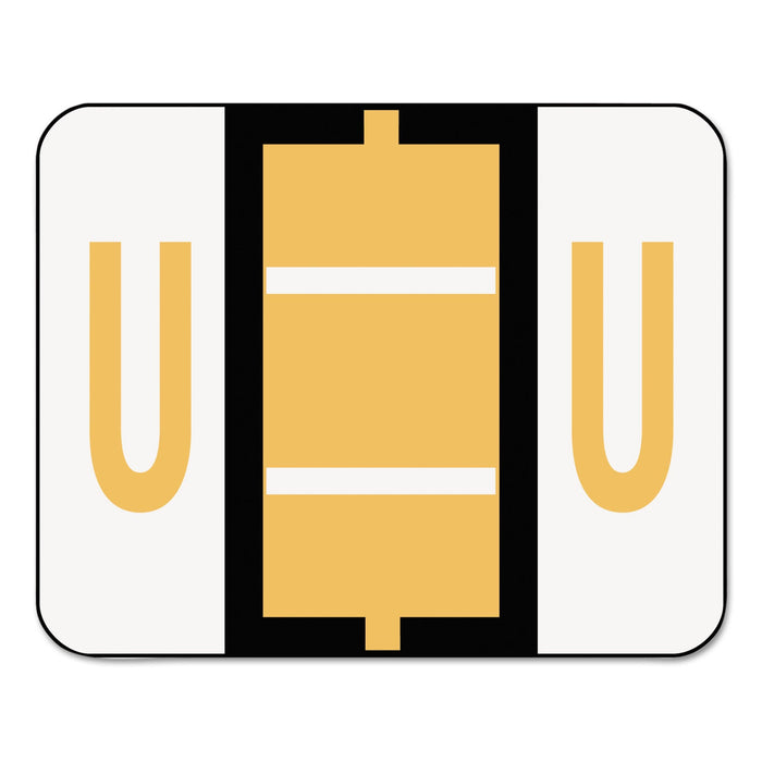 Smead A-Z Color-Coded End Tab Filing Labels, U, 1 x 1.25, White, 500/Roll