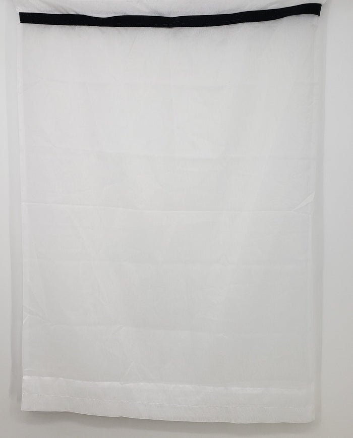 Polyester Sheer Rod Pocket Curtain Panel with Fabric Embellishments by Vanessa Jane