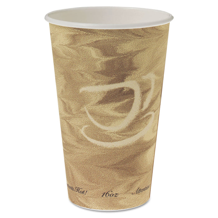 Dart Mistique Hot Paper Cups, 16 oz, Brown, 50/Sleeve, 20 Sleeves/Carton