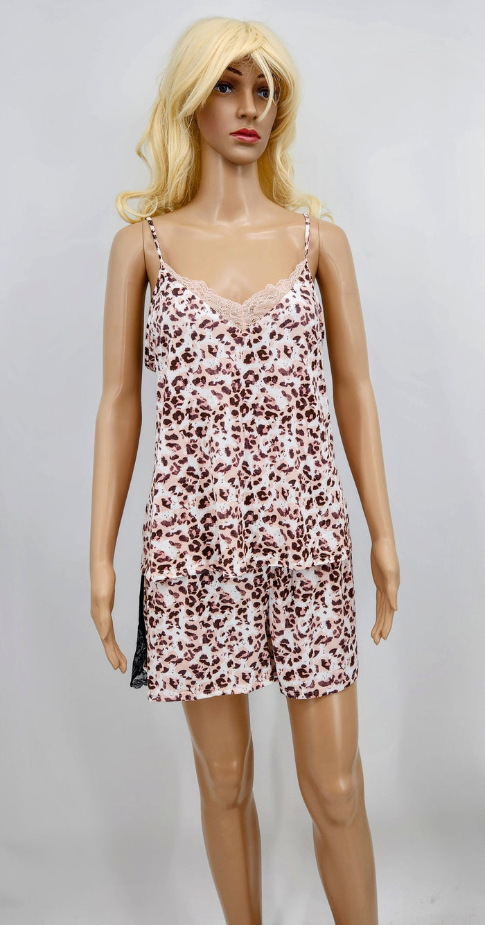 Flora Nikrooz 4-Piece Stephanie Knit Short Pajamas, Size Large by Vanessa Jane
