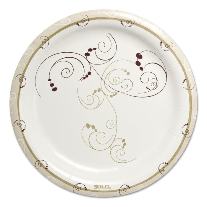 Dart Symphony Paper Dinnerware, Heavyweight Plate 9", Tan, 125/Pack, 4 Packs/Carton