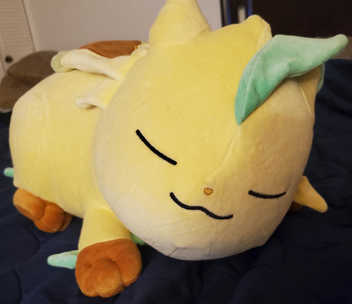 Pokemon Center Leafeon Sleeper Plush Eeveelutions Plush Rare Authentic by VintageVideoGameStore