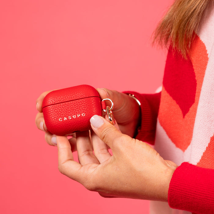 Leather Airpod Case - Red by CASUPO
