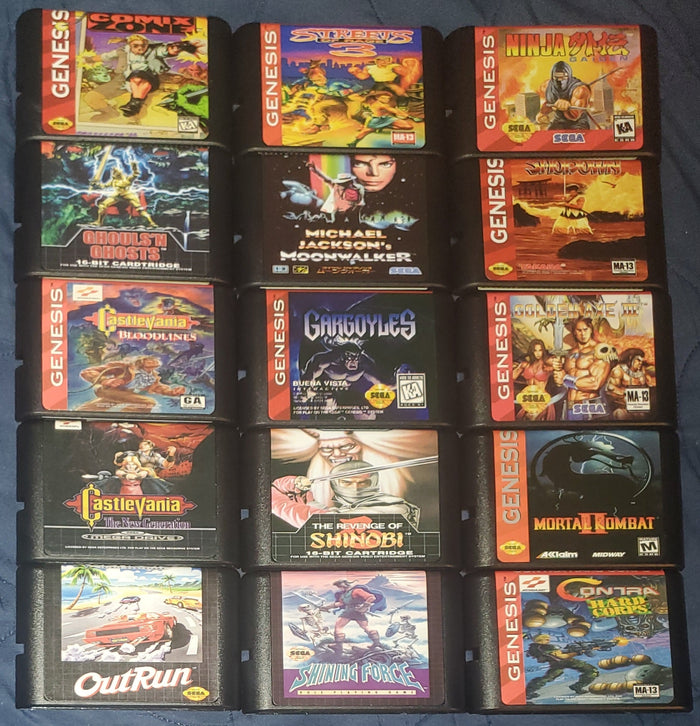 Sega Genesis Mega Drive Video Game Cartridges by VintageVideoGameStore