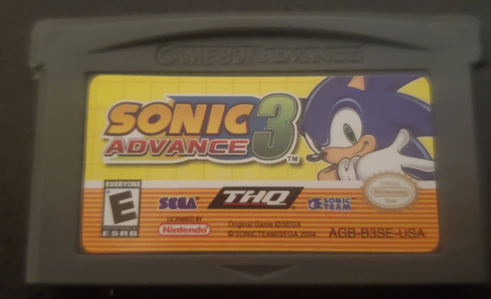 Sonic Advance 3 GBA Video Game Cartridge Nintendo Game Boy Advance by VintageVideoGameStore