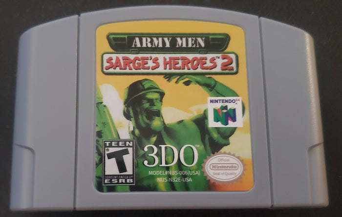 Army Men Sarge's Heroes 2 N64 Nintendo 64 Video Game Cartridge 2000 by VintageVideoGameStore