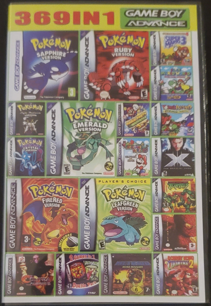 369 in 1 GBA GB Video Game Boy Advance Huge Collection by VintageVideoGameStore