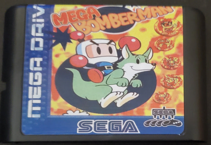 Mega Bomberman Sega Genesis Mega Drive Video Game Cartridge 1994 by VintageVideoGameStore