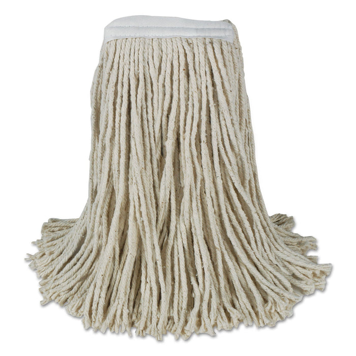 Boardwalk Banded Cotton Mop Heads, Cut-End, 20oz, White, 12/Carton