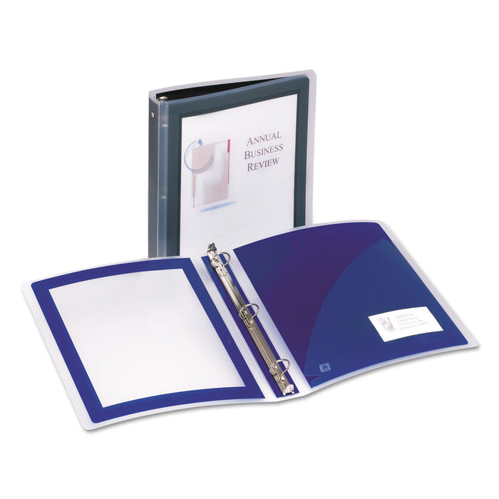 Avery Flexi-View Binder with Round Rings, 3 Rings, 1" Capacity, 11 x 8.5, Black