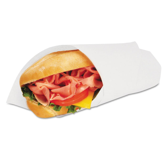 Bagcraft Grease-Resistant Paper Wraps and Liners, 14 x 14, White, 1,000/Box, 4 Boxes/Carton