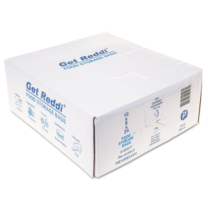 Inteplast Group Food Bags, 22 qt, 1.2 mil, 10" x 24", Clear, 500/Carton