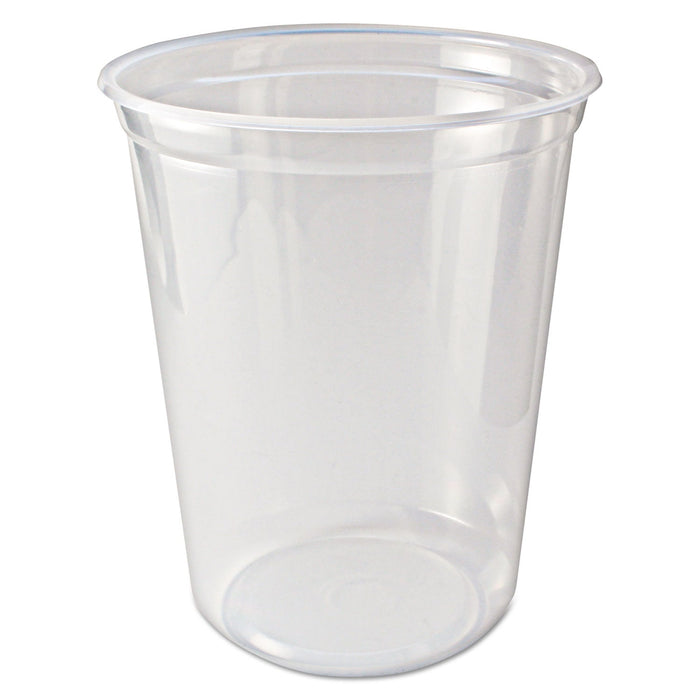 Fabri-Kal Microwavable Deli Containers, 32 oz, 4.6 Diameter x 5.6 h, Clear, Plastic, 500/Carton