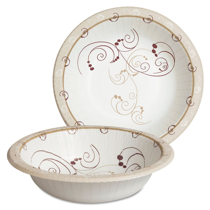 Dart Symphony Paper Dinnerware, Heavyweight Bowl, 12 oz, Tan, 125/Pack
