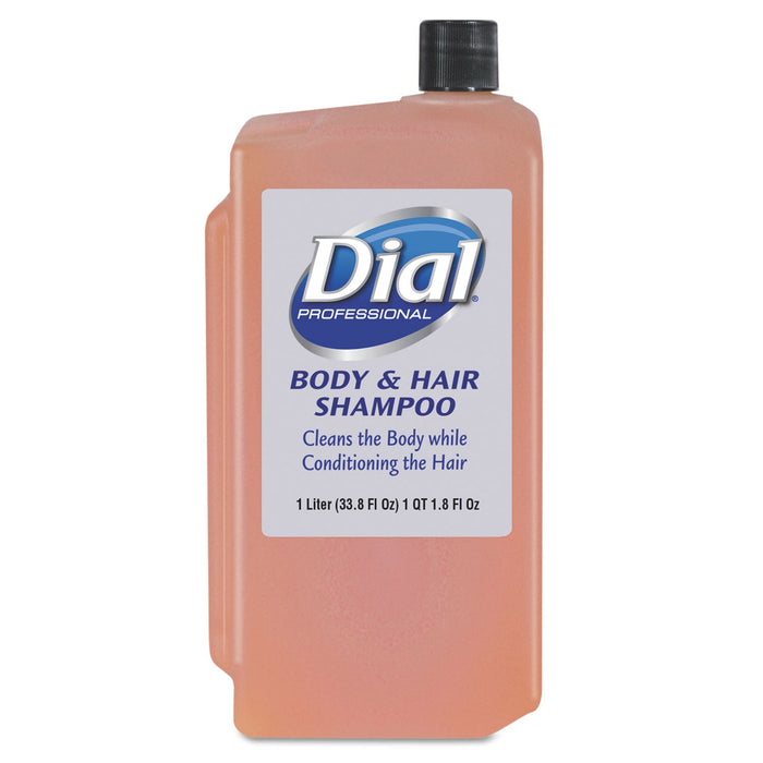 Dial Hair + Body Wash Refill for 1 L Liquid Dispenser, Neutral Scent, 1 L, 8/Carton