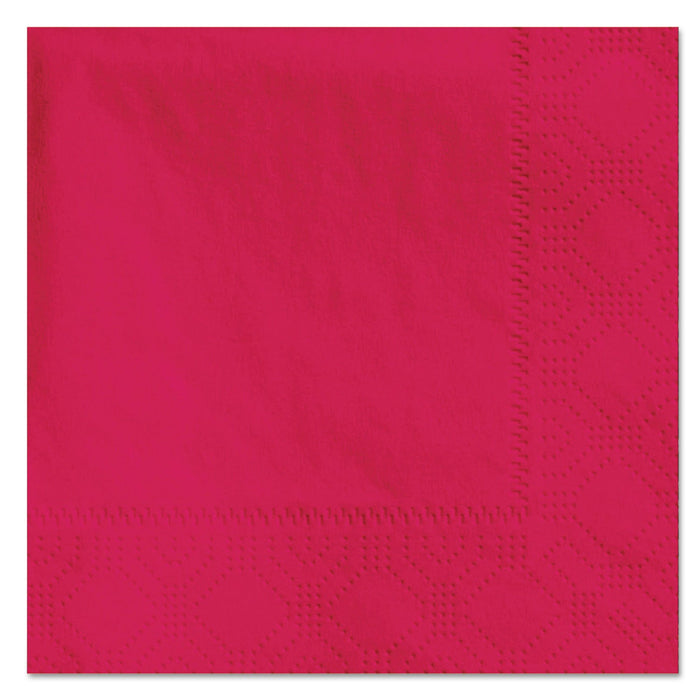 Hoffmaster Beverage Napkins, 2-Ply, 9 1/2 x 9 1/2, Red, 1000/Carton