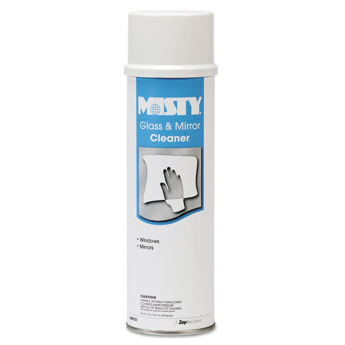 Misty Glass and Mirror Cleaner with Ammonia, 19 oz Aerosol Spray, 12/Carton