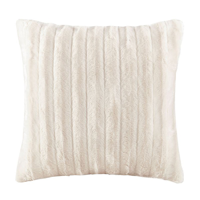 MADISON PARK Duke Ribbed Faux-Fur Decorative Pillow, 20 x 20 by Vanessa Jane