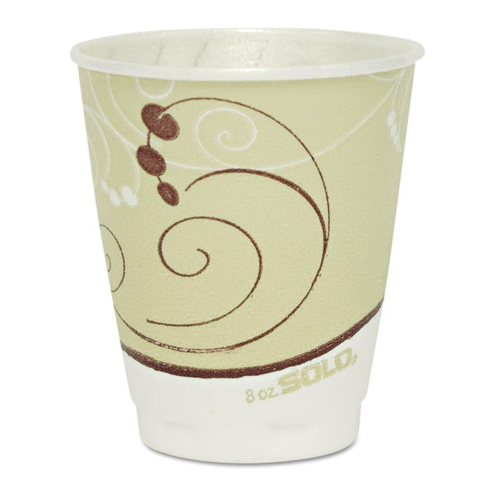 Dart Trophy Plus Dual Temperature Insulated Cups in Symphony Design, 8 oz, Beige, 1,000/Carton