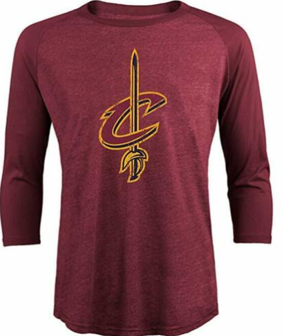 Majestic Threads NBA Cleveland Cavaliers Men's Premium Triblend Raglan Shirt by Vanessa Jane