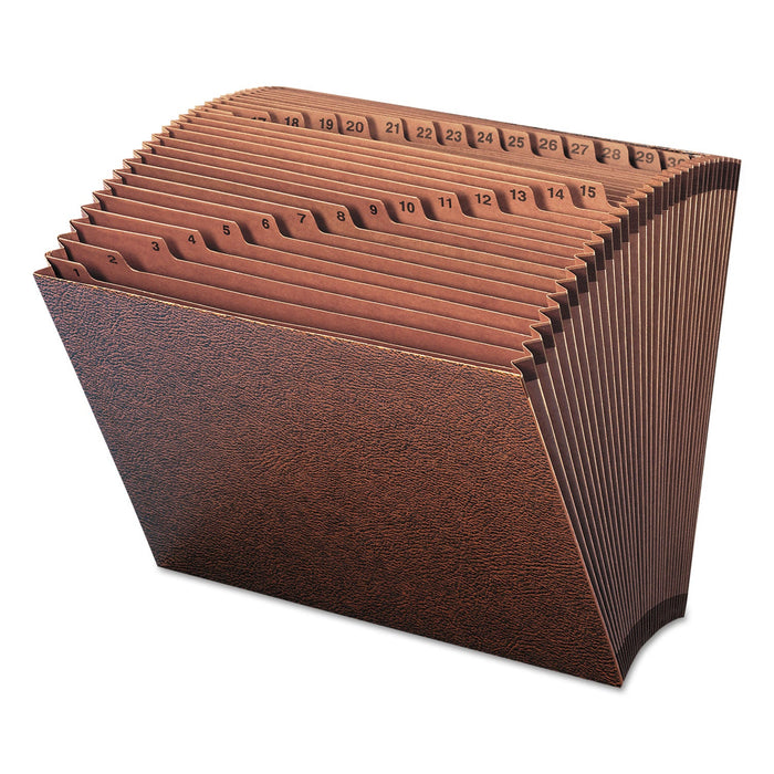 Smead TUFF Expanding Open-Top Stadium File, 31 Sections, 1/31-Cut Tabs, Letter Size, Redrope