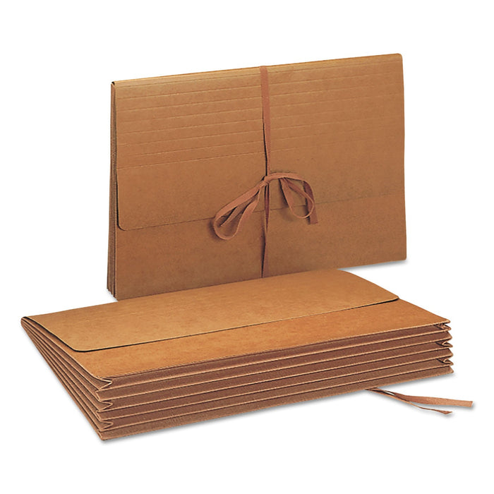 Smead Redrope Expanding Wallets, 5.25" Expansion, 1 Section, Cloth Tie Closure, Legal Size (9.5" x 14.75"), Redrope