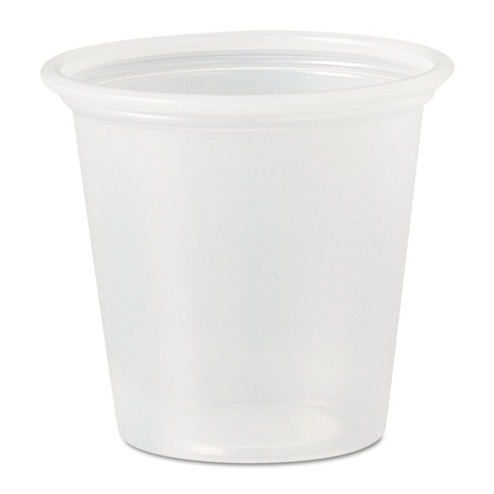 Dart Polystyrene Portion Cups, 1.25 oz, Translucent, 2,500/Carton