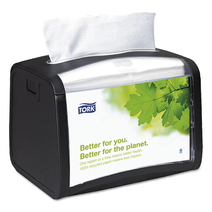 Tork Xpressnap Tabletop Napkin Dispenser, 7.9 x 5.9 x 6.1, Black, 4/Carton