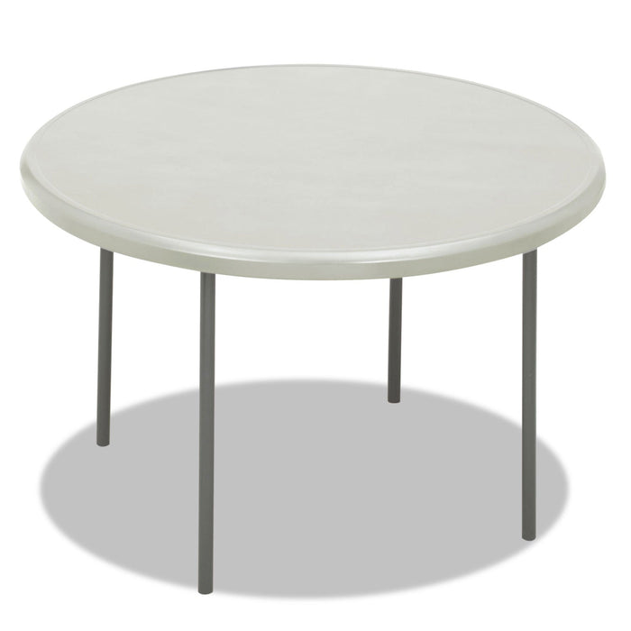 Iceberg IndestrucTable Classic Folding Table, Round Top, 200 lb Capacity, 48" Diameter x 29h, Platinum