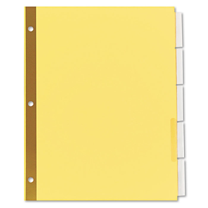 Universal Deluxe Extended Insertable Tab Indexes, 5-Tab, 11 x 8.5, Buff, Clear Tabs, 6 Sets