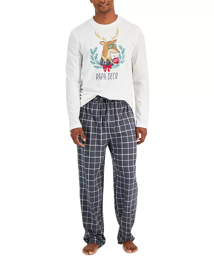 Family Pajamas Matching Mens Papa Deer Pajama Set by Vanessa Jane