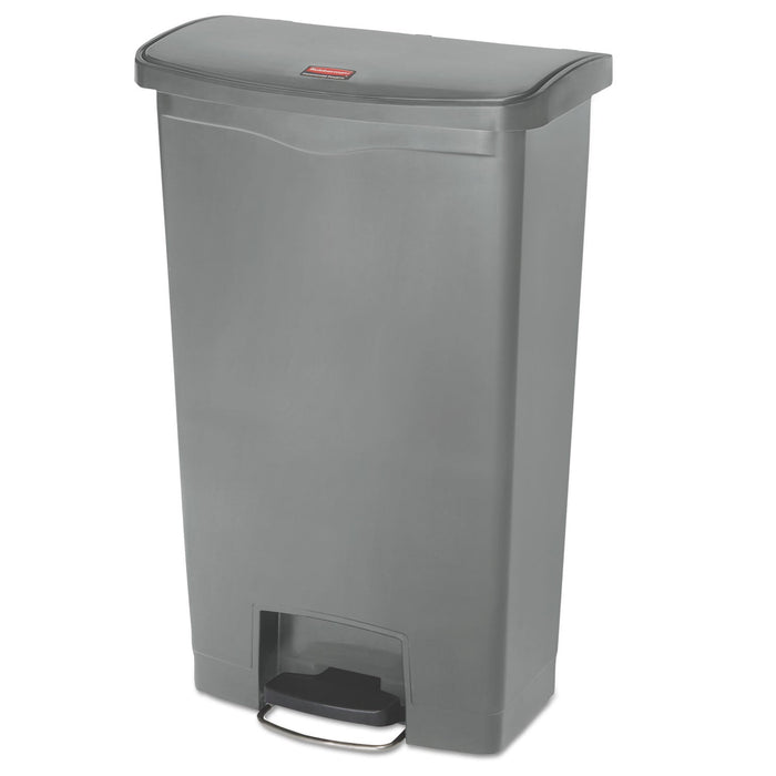 Rubbermaid Slim Jim Resin Step-On Container, Front Step Style, 18 gal, Gray