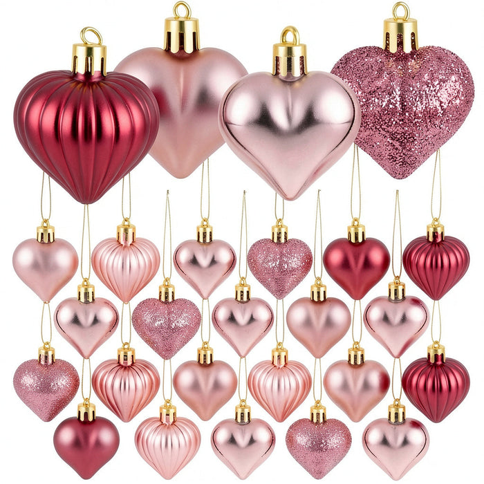 Elcoho 48 Pieces Valentines Day Heart Shaped Baubles Hanging Ornaments Valentin by Vanessa Jane