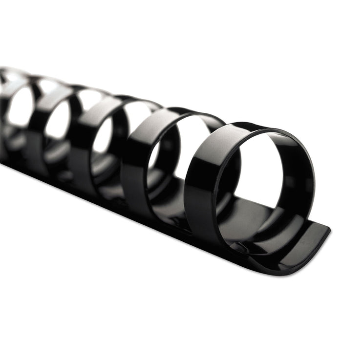 GBC CombBind Standard Spines, 1 1/2" Diameter, 330 Sheet Capacity, Black, 100/Box