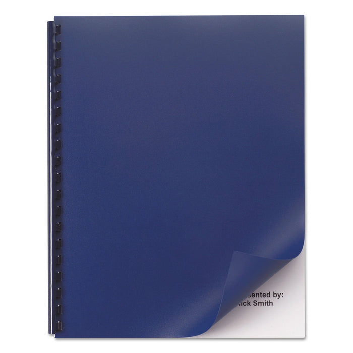GBC Opaque Plastic Presentation Covers for Binding Systems, Navy, 11 x 8.5, Unpunched, 50/Pack