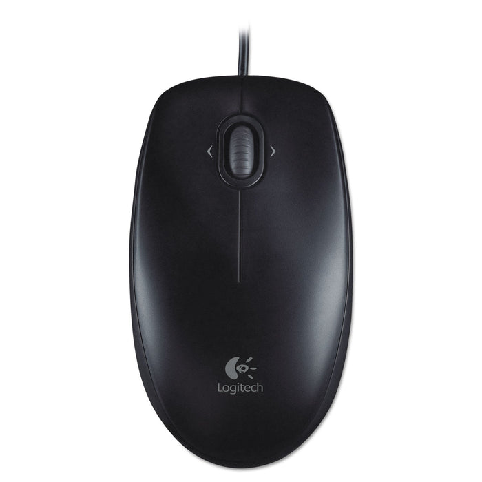 Logitech M100 Corded Optical Mouse, USB 2.0, Left/Right Hand Use, Black