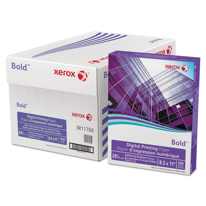 xerox Bold Digital Printing Paper, 100 Bright, 28 lb Bond Weight, 8.5 x 11, White, 500/Ream