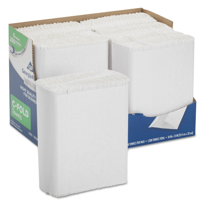 Georgia Pacific Professional Series Premium Folded Paper Towels in Convenient EZ Access Carton, C-Fold, 10 x 13, 200/Pack, 6 Packs/Carton
