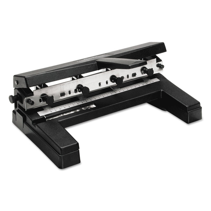 Swingline 40-Sheet Heavy-Duty Two- to Four-Hole Adjustable Heavy-Duty Paper Punch, 9/32" Holes, Black