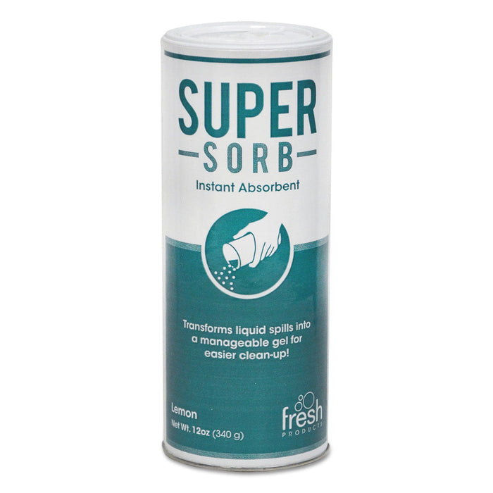 Fresh Products Super-Sorb Liquid Spill Absorbent, Lemon Scent, 720 oz, 12 oz Shaker Can
