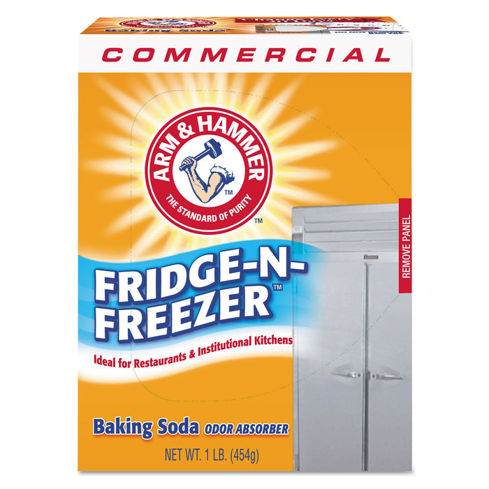 Arm & Hammer Fridge-N-Freezer Pack Baking Soda, Unscented, Powder, 16 oz, 12/Carton
