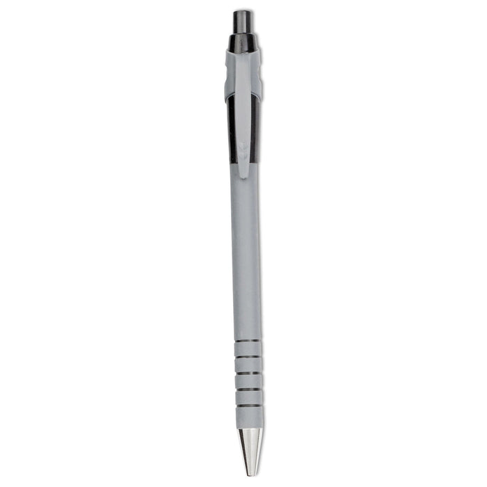 Paper Mate FlexGrip Ultra Ballpoint Pen, Retractable, Medium 1 mm, Black Ink, Black/Gray Barrel, Dozen