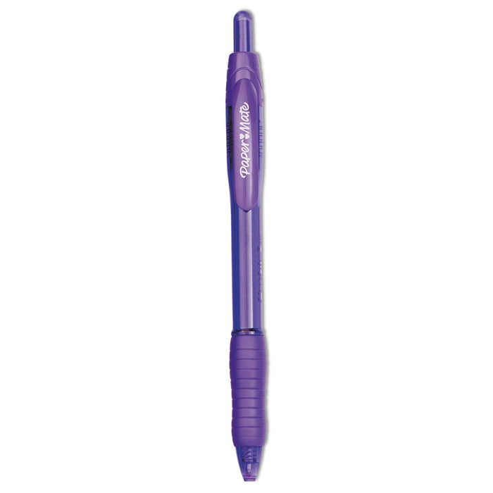Paper Mate Profile Ballpoint Pen, Retractable, Bold 1.4 mm, Purple Ink, Purple Barrel, Dozen