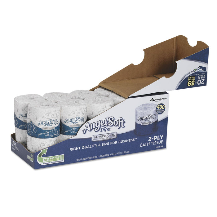Georgia Pacific Angel Soft ps Ultra 2-Ply Premium Bathroom Tissue, Septic Safe, White, 400 Sheets/Roll, 20 Rolls/Carton