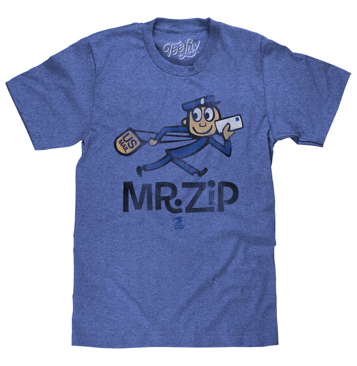 U.S. Mail Vintage Mr. Zip T-Shirt - Blue by Tee Luv