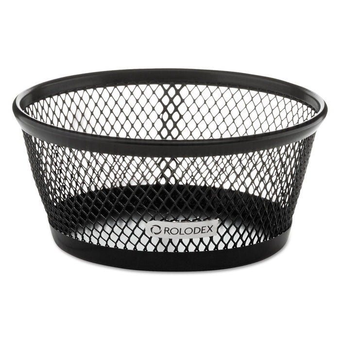 Rolodex Mesh Jumbo Nestable Paper Clip Dish, Wire Mesh, 4.3" Diameter x 2"h, Black