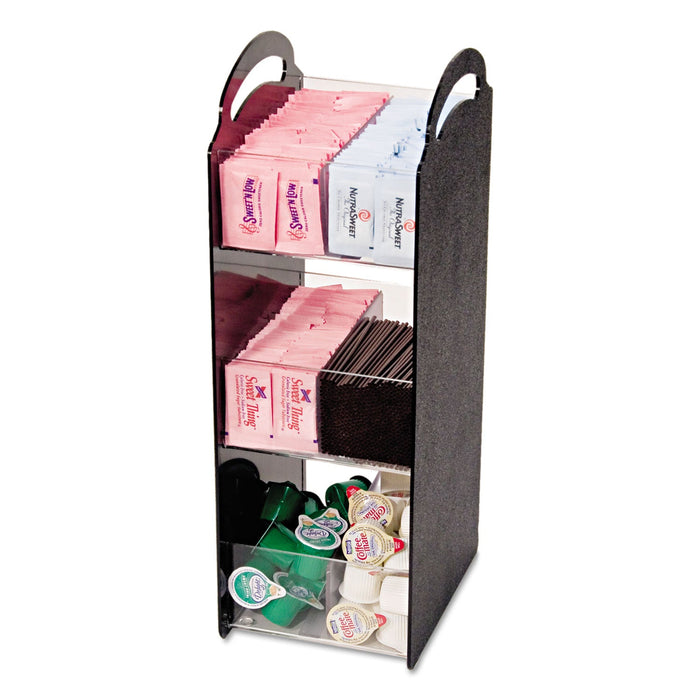 Vertiflex Compact Condiment Organizer, 6 Compartments, 6.13 x 8 x 18, Black