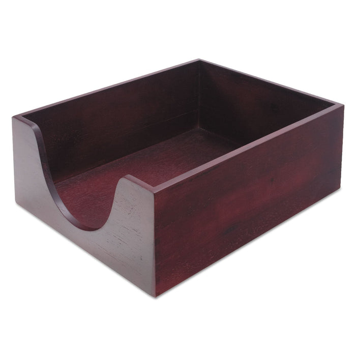 Carver Double-Deep Hardwood Stackable Desk Trays, 1 Section, Legal Size Files, 10.13" x 12.63" x 5", Mahogany