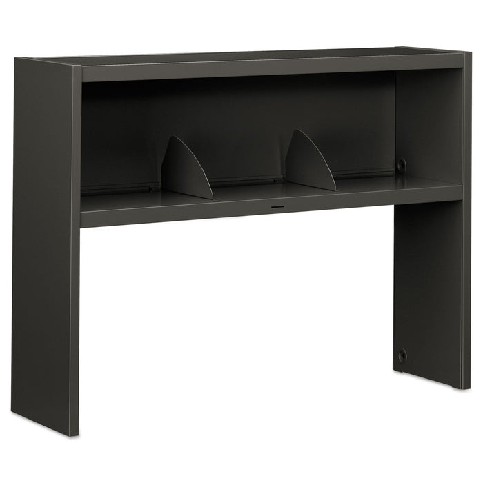 HON 38000 Series Stack On Open Shelf Hutch, 48w x 13.5d x 34.75h, Charcoal