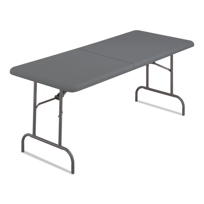 Iceberg IndestrucTable Classic Bi-Folding Table, Rectangular, 250 lb Capacity, 60w x 30d x 29h, Charcoal